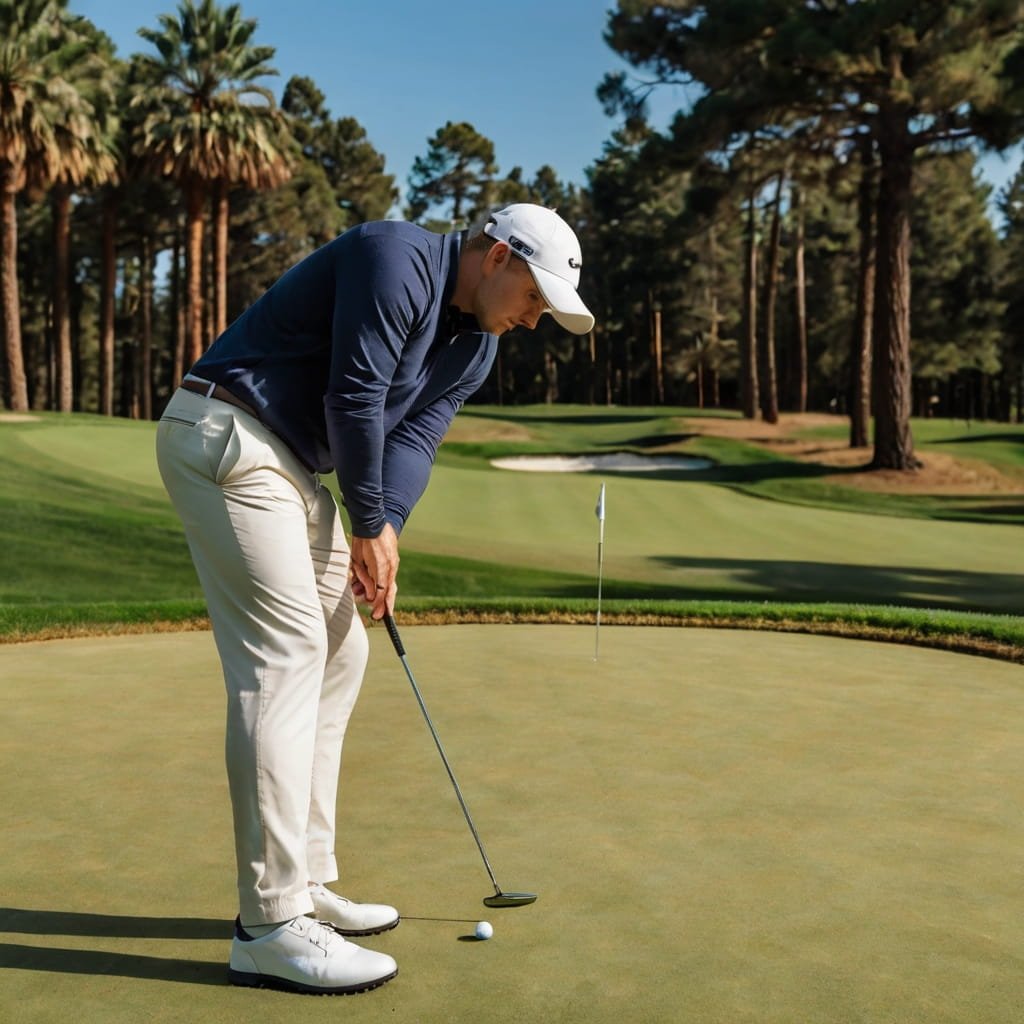 Golfer practicing to improve their game on the driving range