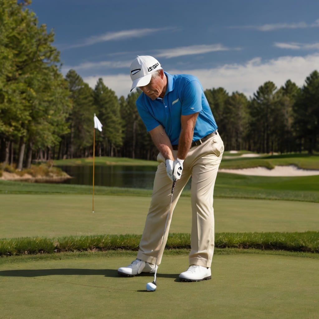 Golfer practicing their swing to improve their golf swing.