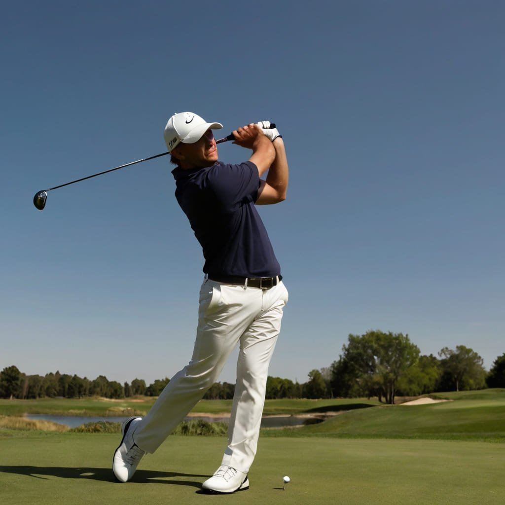 Golfer practicing their swing to improve their golf swing.