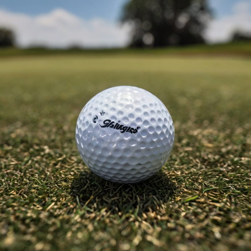  A selection of golf balls for beginners displayed on a golf course.