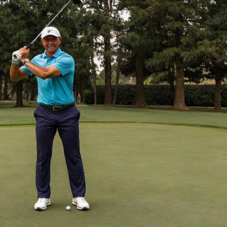 Golfer performing a workout to improve swing strength